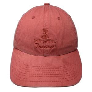 Perrin Mystic Seaport Anchor Baseball Cap Red One Size Strapback Cotton Hat